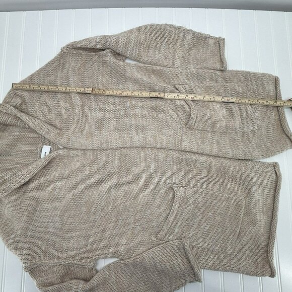John + Jenn Cardigan Womens Small Beige Chunky Knit Long Sleeve Boho Lagenlook - Picture 5 of 7